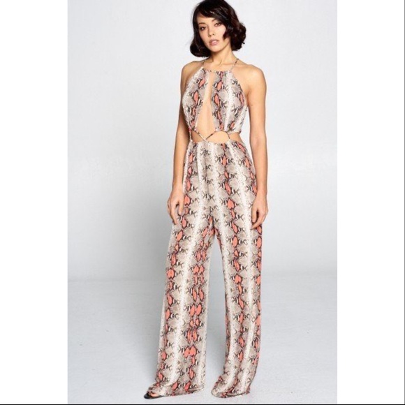 Taupe/Orange Romper - Picture 5 of 6